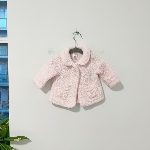 Carter's Baby Girl Pink Sherpa Sweater Jacket Size 6 Months - Picture 1 of 5